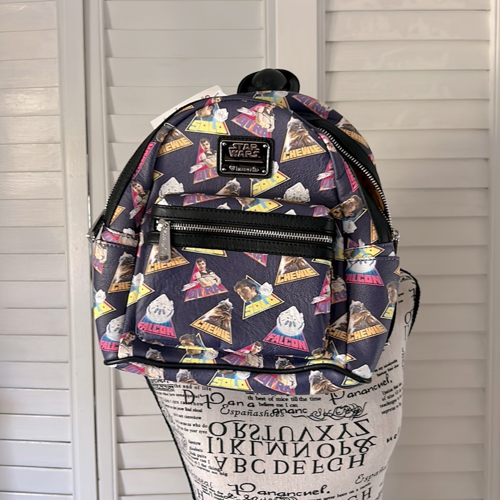 STAR WARS CHARACTERS  DISNEY Disneyland LOUNGEFLY MINI backpack NWT 🎆💫
